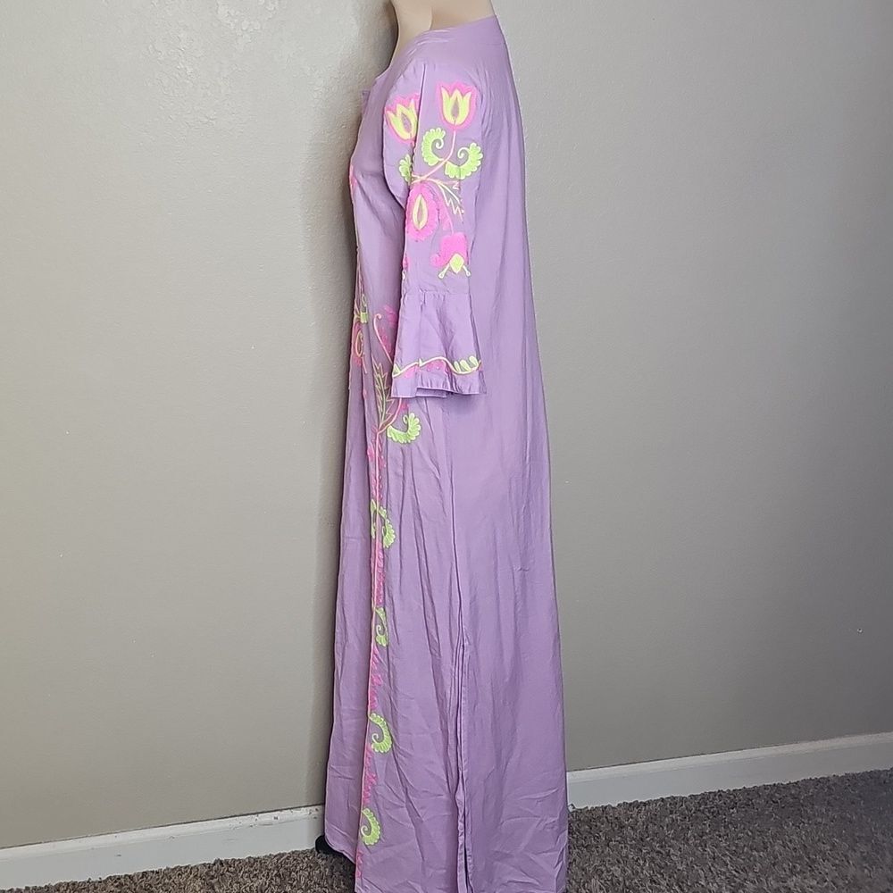 Embroidered Lavender Maxi Dress - Picture 5 of 10